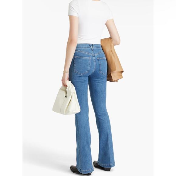 Veronica Beard Everly High Rise Flared Jeans Size 27/4 Pacific‎ Blue J4280455PAC - Picture 2 of 16